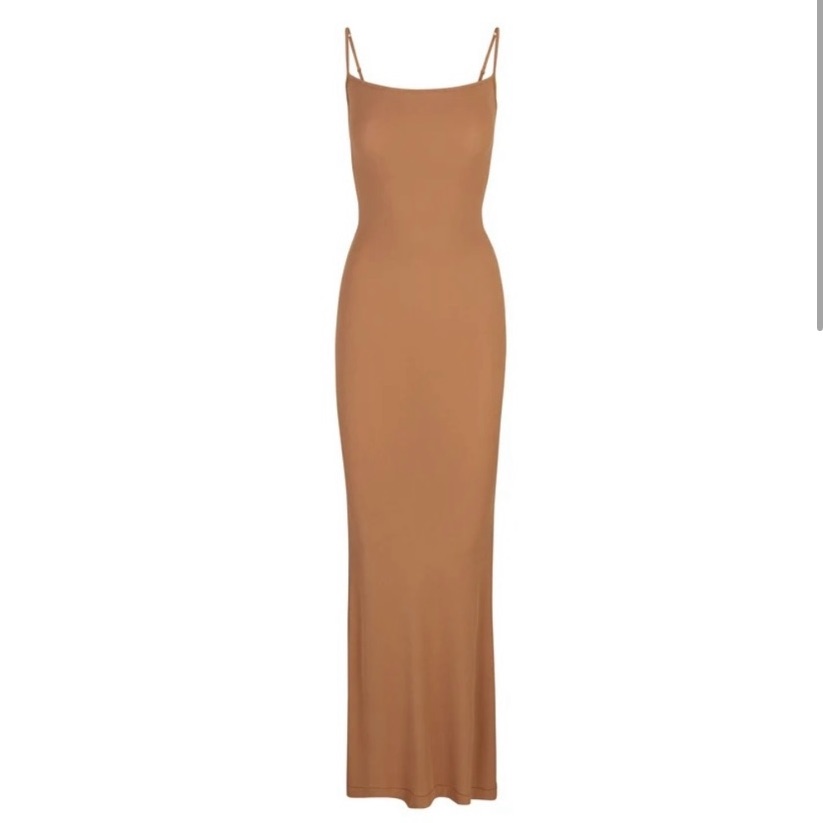 Skims Camel Tan Maxi Slip Dress
